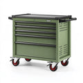 Werkzeugwagen 100 x 50 x 95 cm aus Metall in Olivgrün mit 6 Schubladen und Rollen